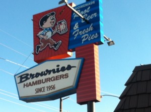 sign at Brownies Hamburgers