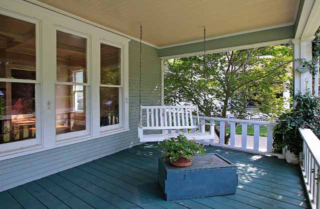 porch swing on Craftsman bungalow