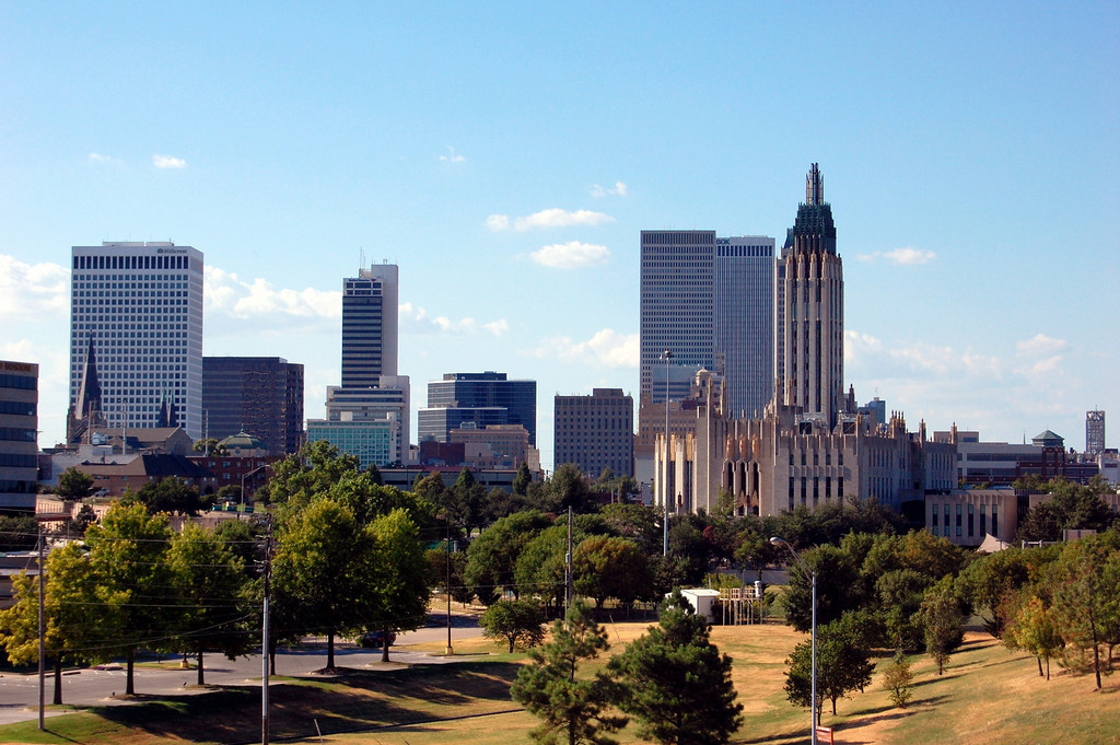 Downtown Tulsa skyline.