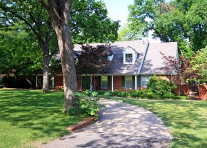 circle drive in large landscaped yard