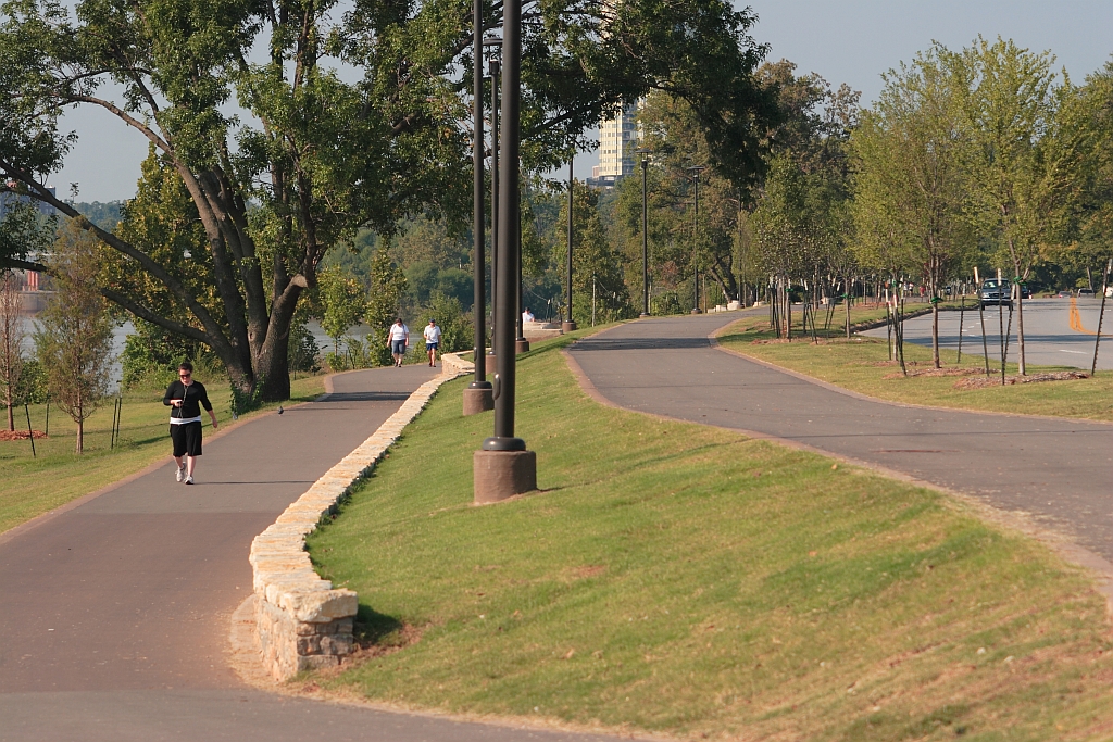 River Parks Trails in midtown Tulsa