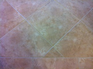 floor with cleaned, stained and sealed grout