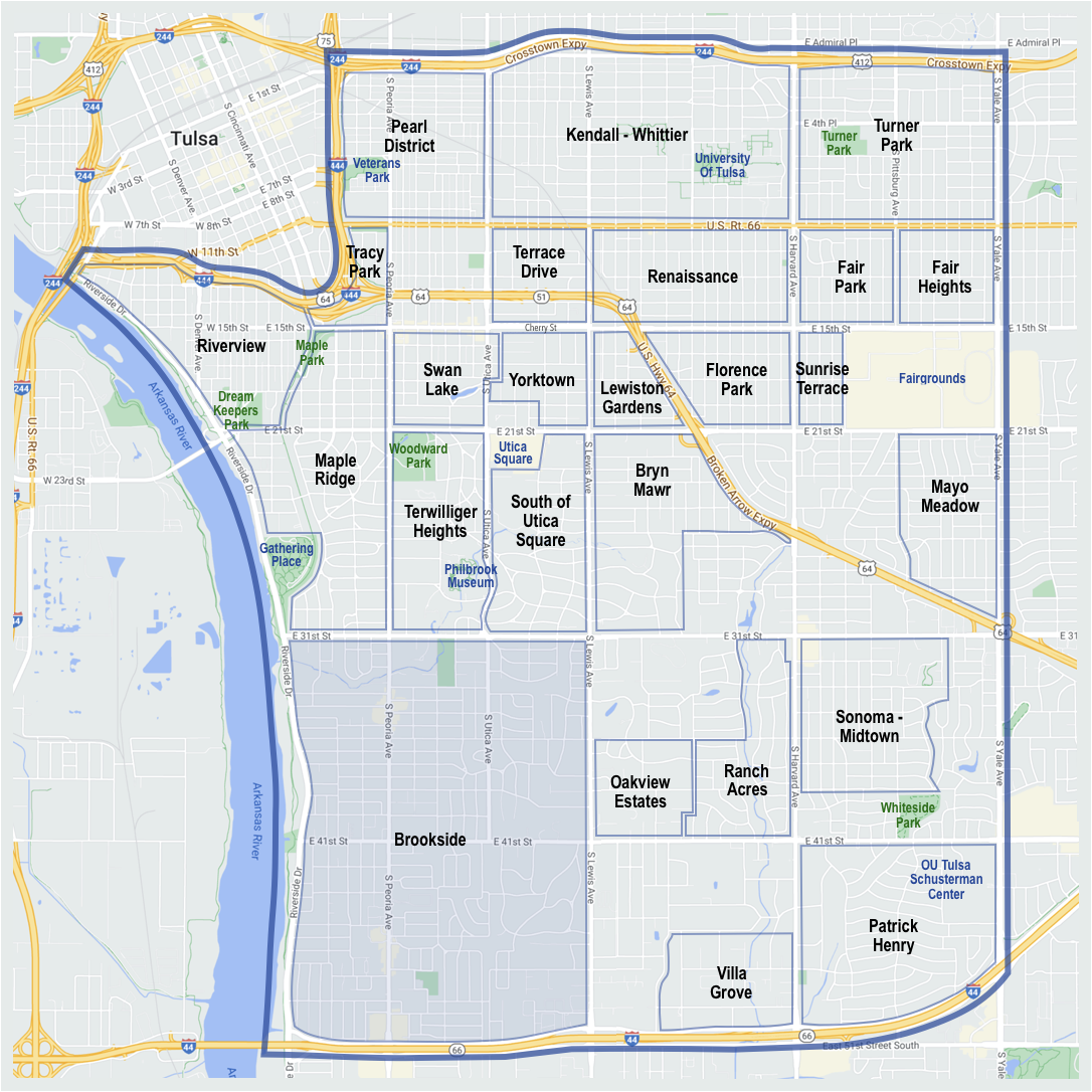 Brookside Tulsa Map