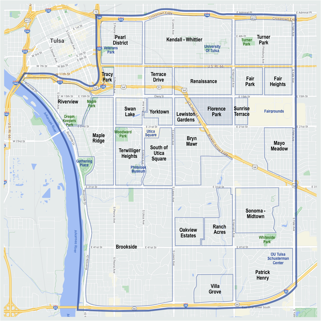 Florence Park Tulsa Map