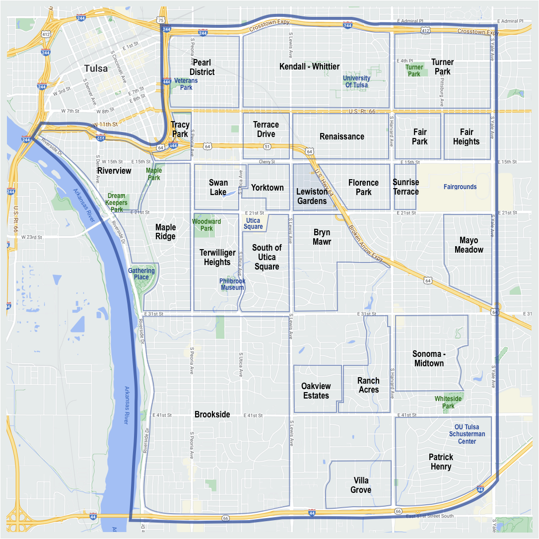 Lewiston Gardens Tulsa Map